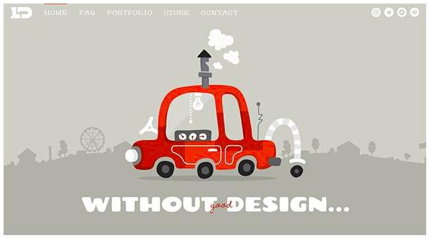 Illustration showing a big red car