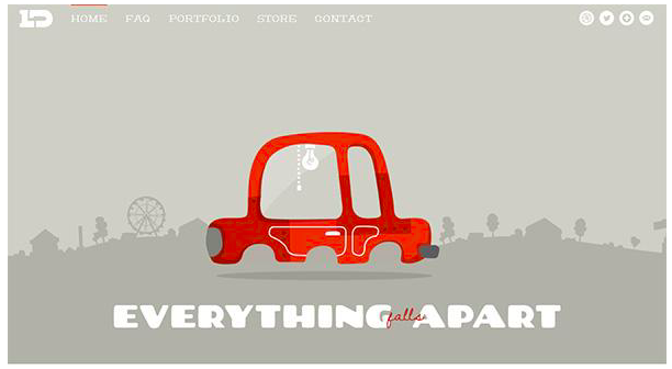 Illustration showing a big red car