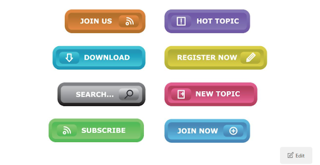 Numerous web buttons are shown to depict how prominent they need to be in a web design. 