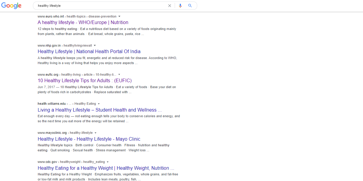 The results page is shown after a Google search.