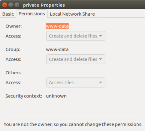 setting permissions in private properties