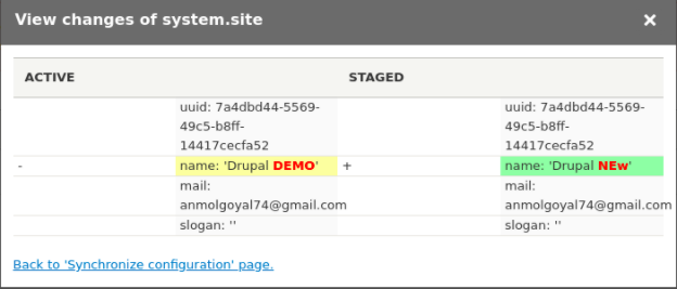 config synchronization in drupal 8