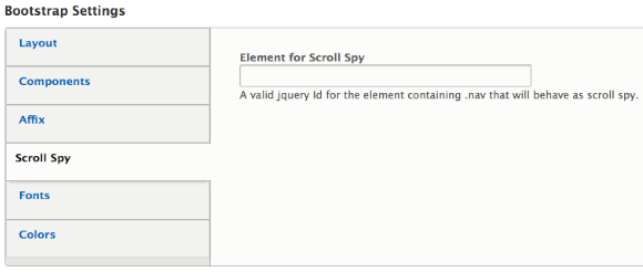 setting the element in the scroll spy