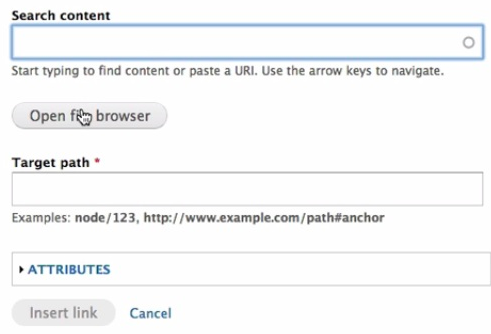 adding search content with open file browser