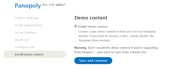 enabling demo content