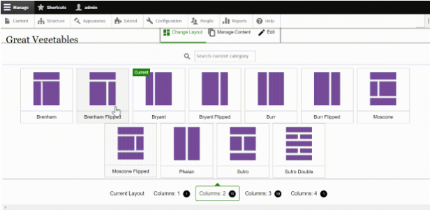 selecting the layout