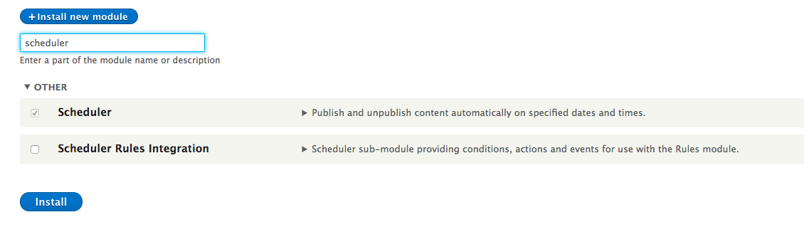 enabling the scheduler module