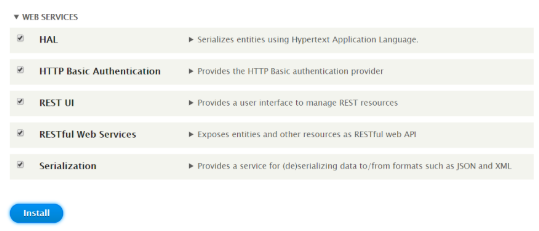 Enabling the web services modules