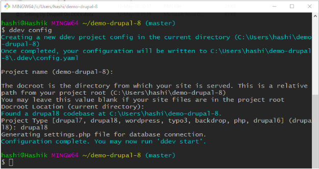 ddev config root directory