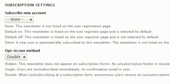 changing the subscription settings