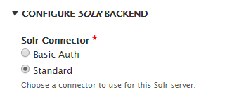 configuring the solr backend and selecting the standard option
