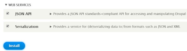 Enabling JSON API and Serialization modules in drupal website
