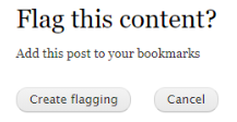 confirmation message for flagging the content