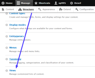 adding views through structure