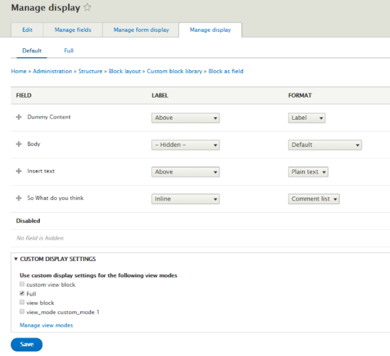 Managing the end user display.