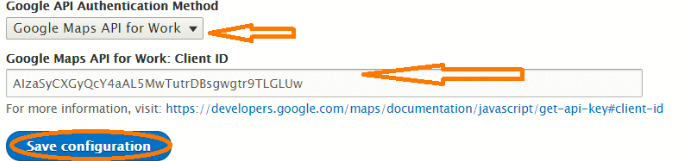 adding goolge maps api for work in google API Authentication method