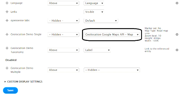 selecting geo location demo single