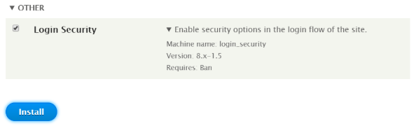 Enabling Login Security module using admin UI