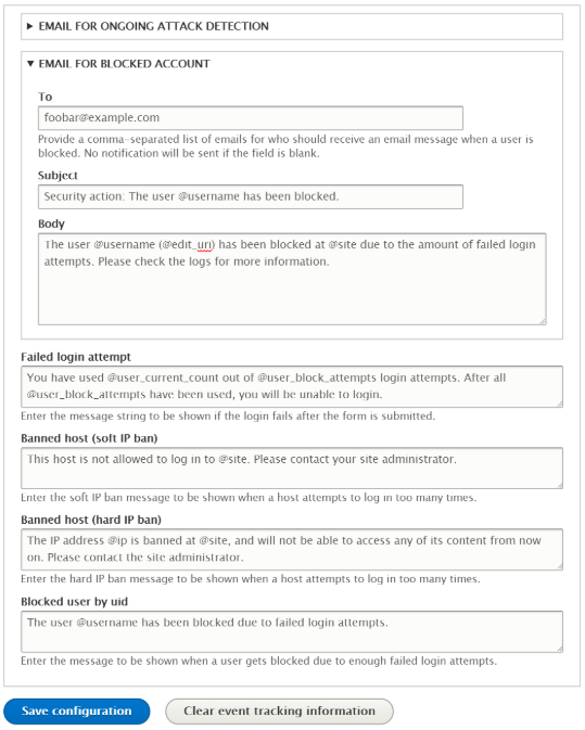 Configuring the alert settings of the module