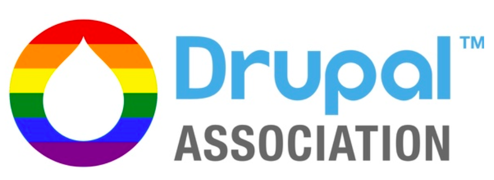 logo of Drupal Association with drop shaped icon on left