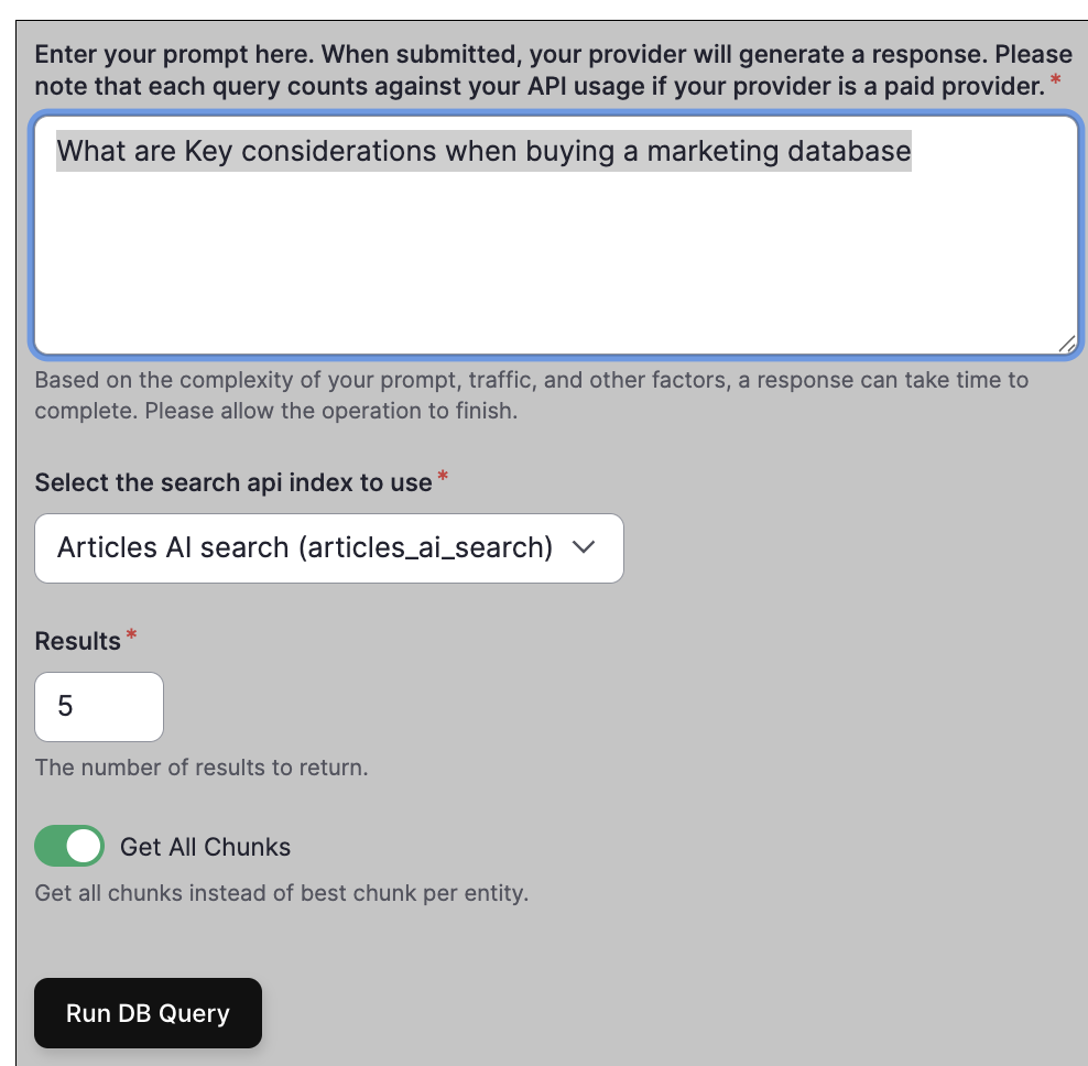 Vektordatenbank testen Prompt hinzufügen Drupal AI Search OpenSense Labs