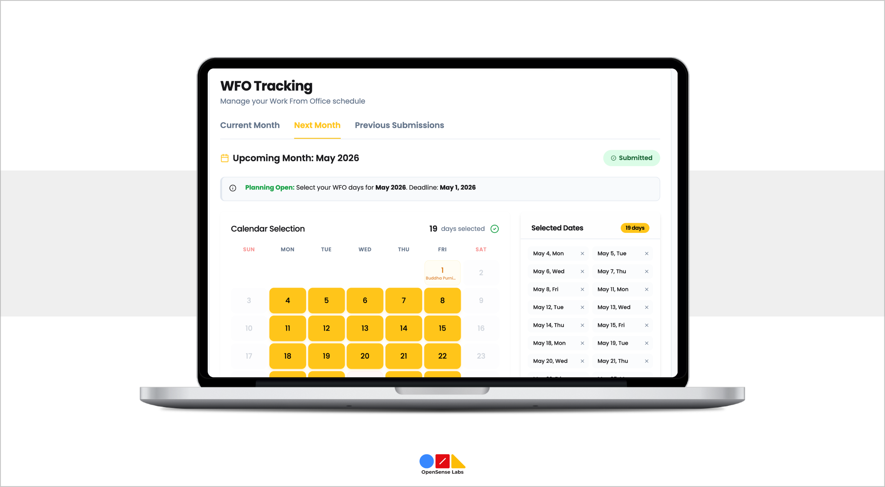 Work From Office WFO Tracking Workforce Management Tool OpenSense Labs