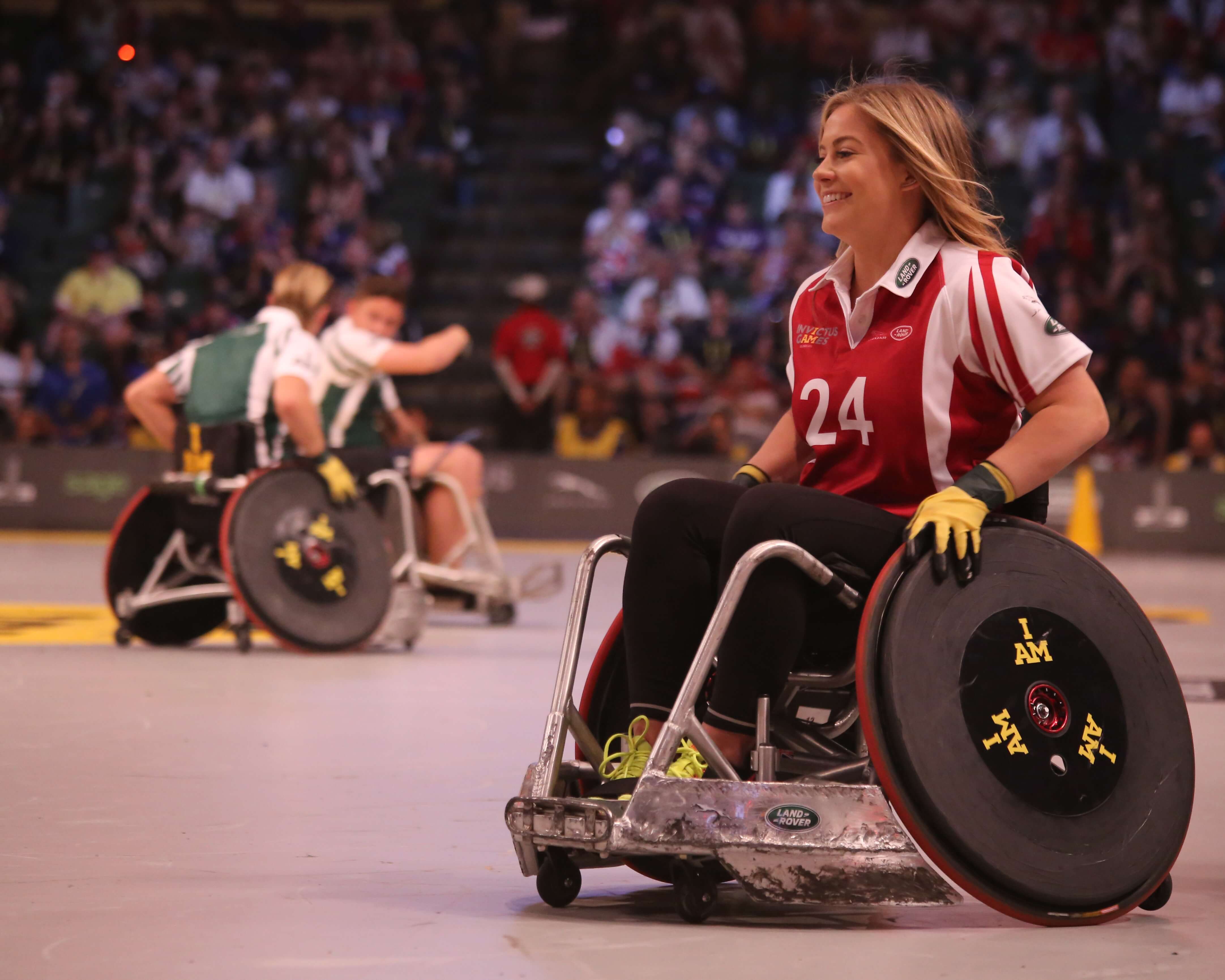 a woman athlete on wheelchair