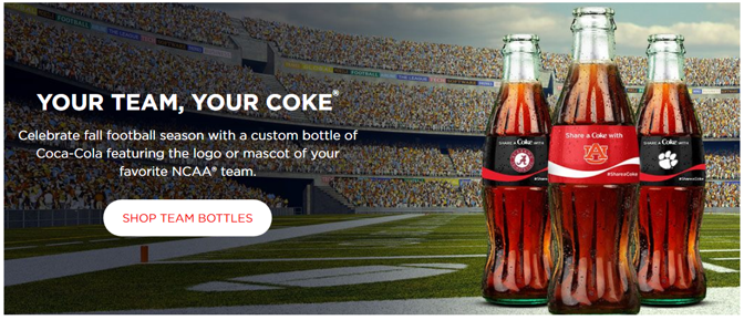 Illustration diagram displaying Coca-Cola website for USA