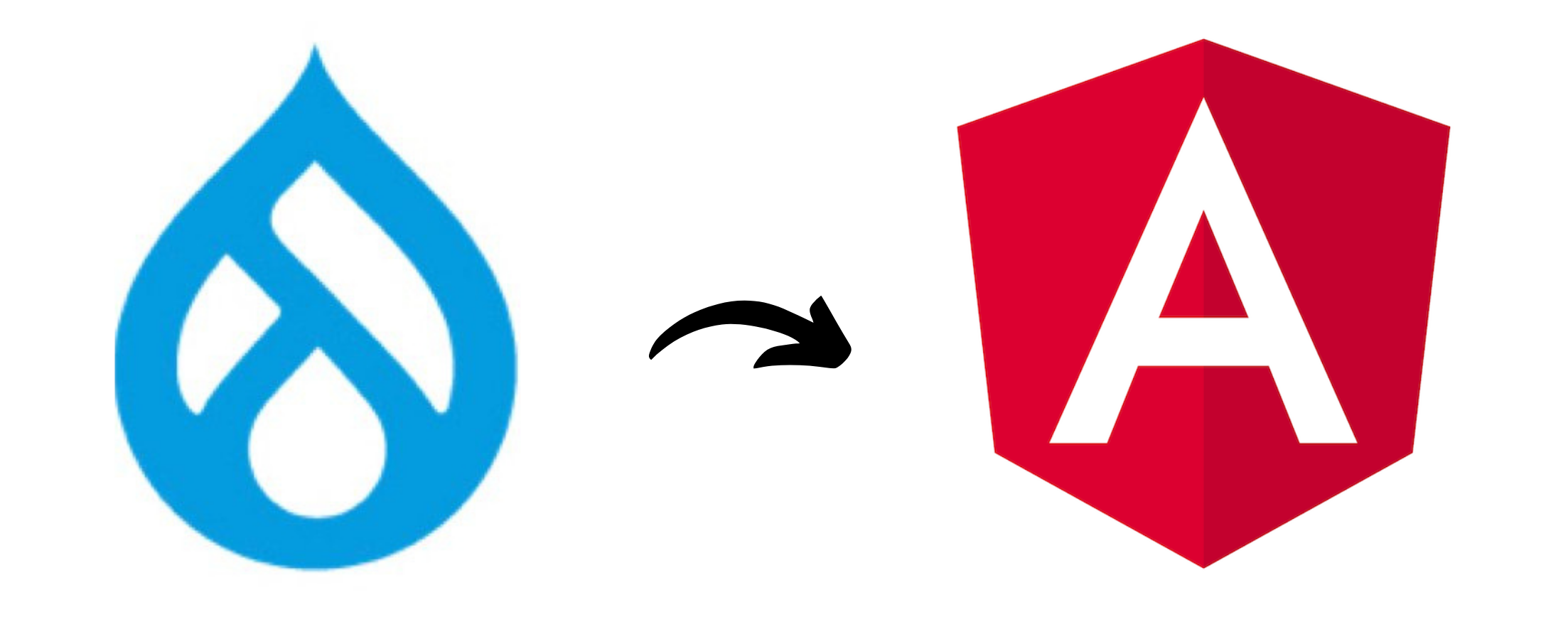 The Drupal and Angular logos can be seen together.