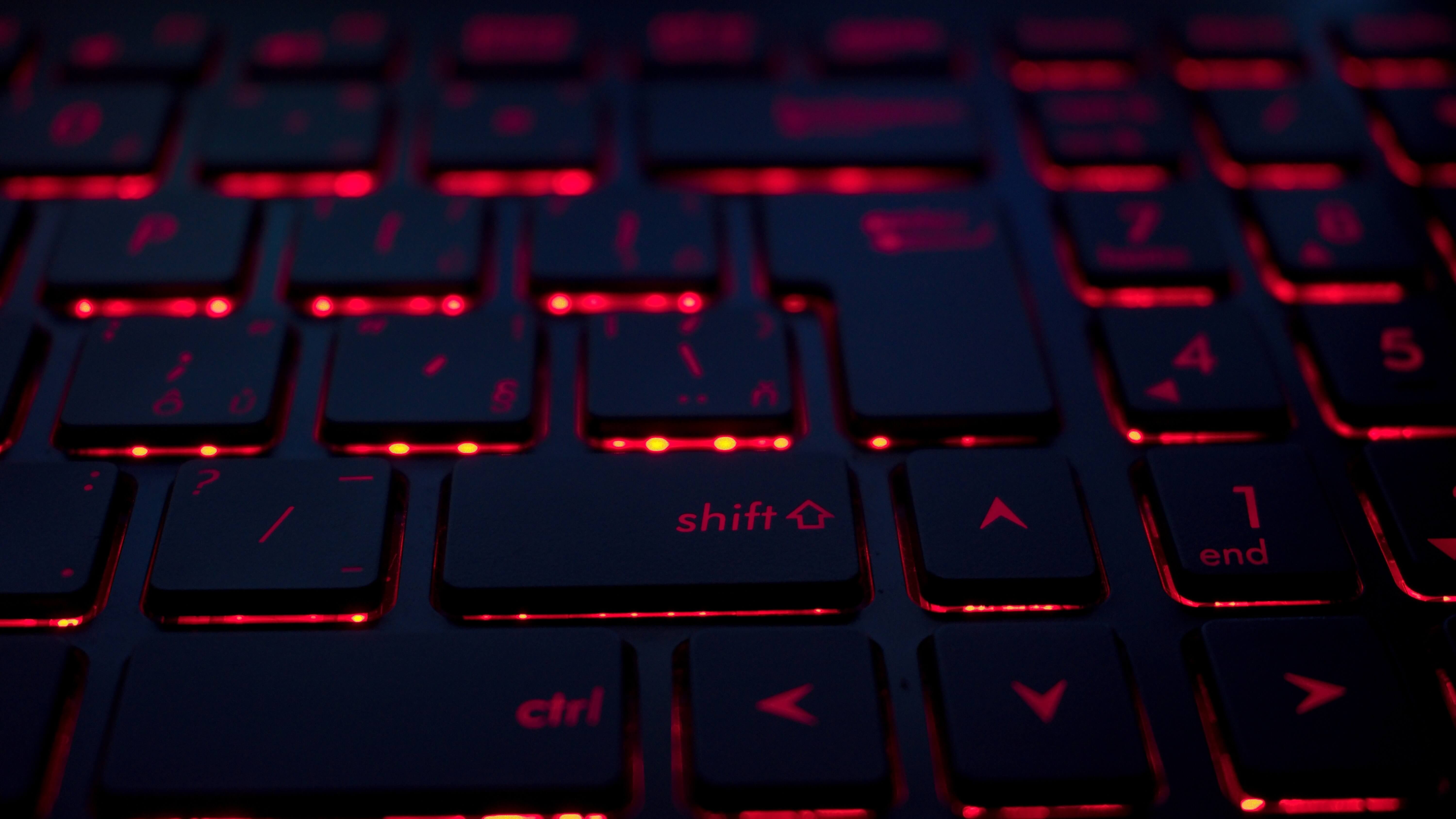 keyboard in red backlight