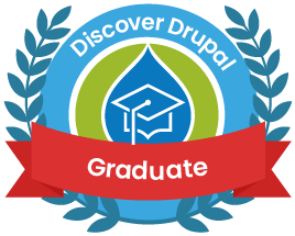 discover drupal logo with drop icon