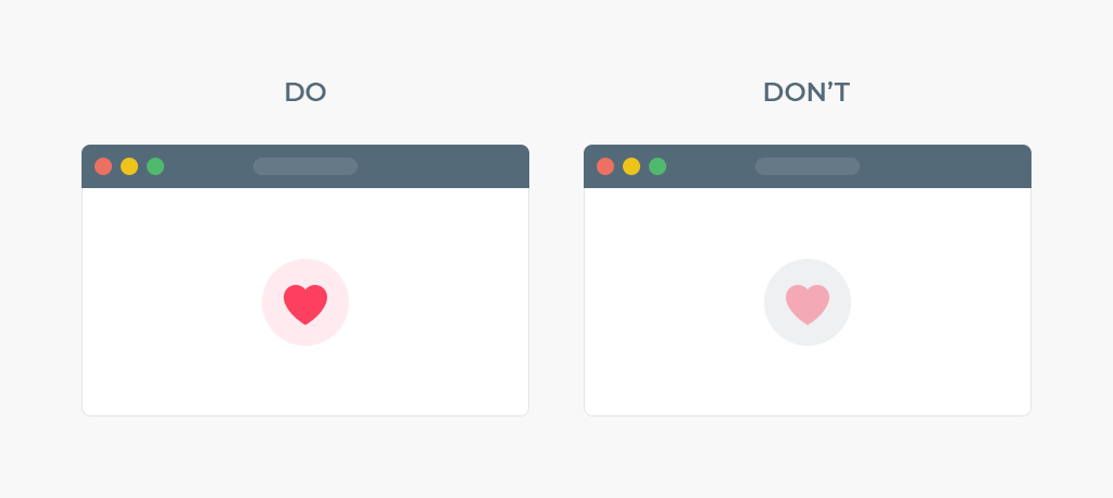 Illustration image showing two small window white screens with a black horizontal thick bar on top having heart images at the center