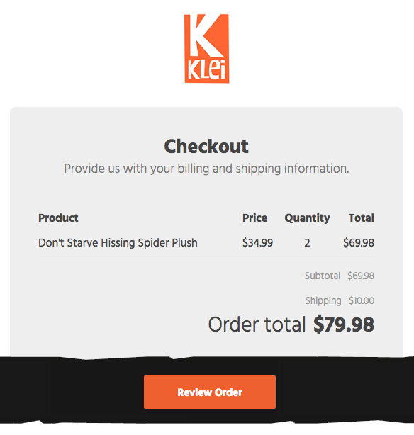 shopping cart with Klei