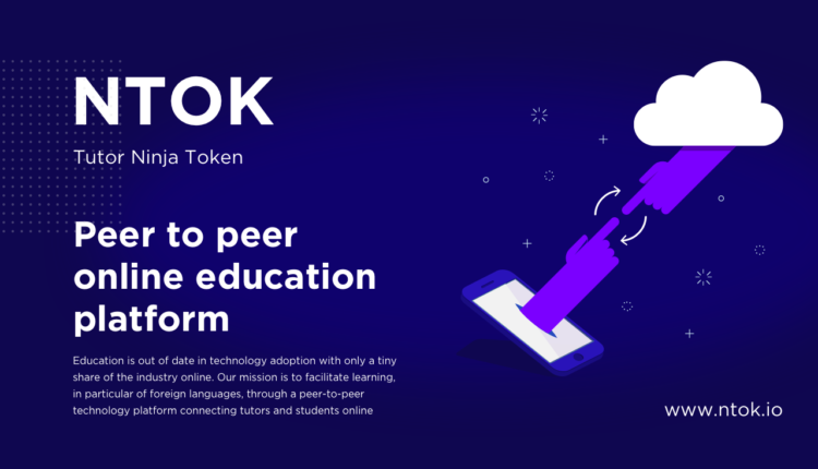 Illustration showing NTOK Tutor Ninja Token on left and a graphics with hands coming out of a cloud and a hand