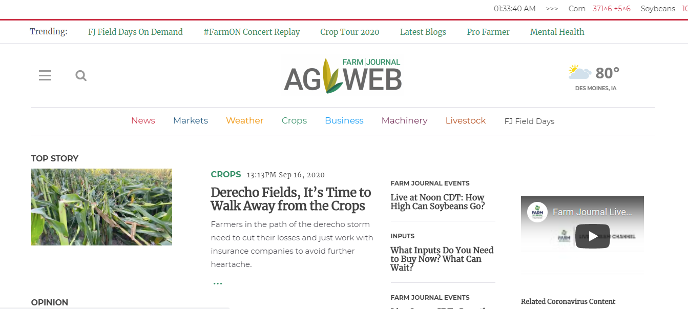 Home page of AgWeb