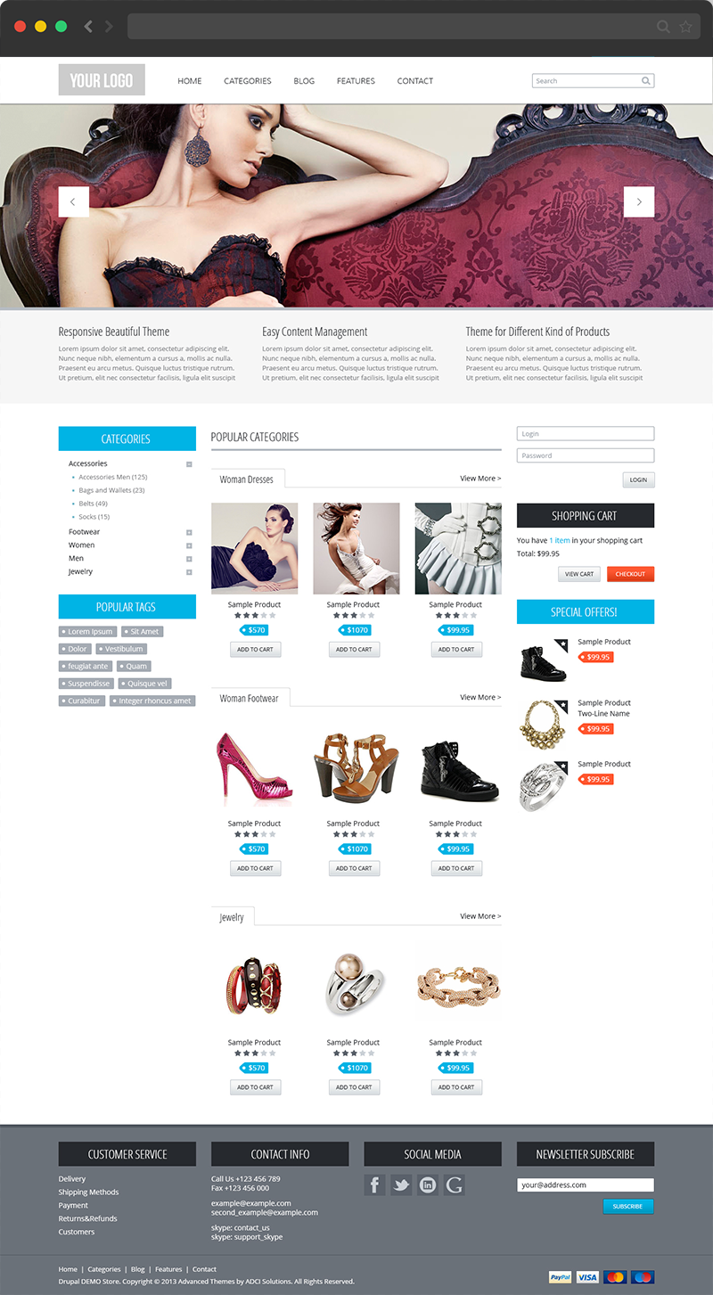 Commerce theme website