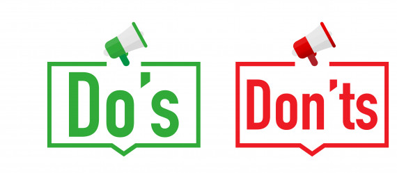 Do's and Don'ts written in red and green