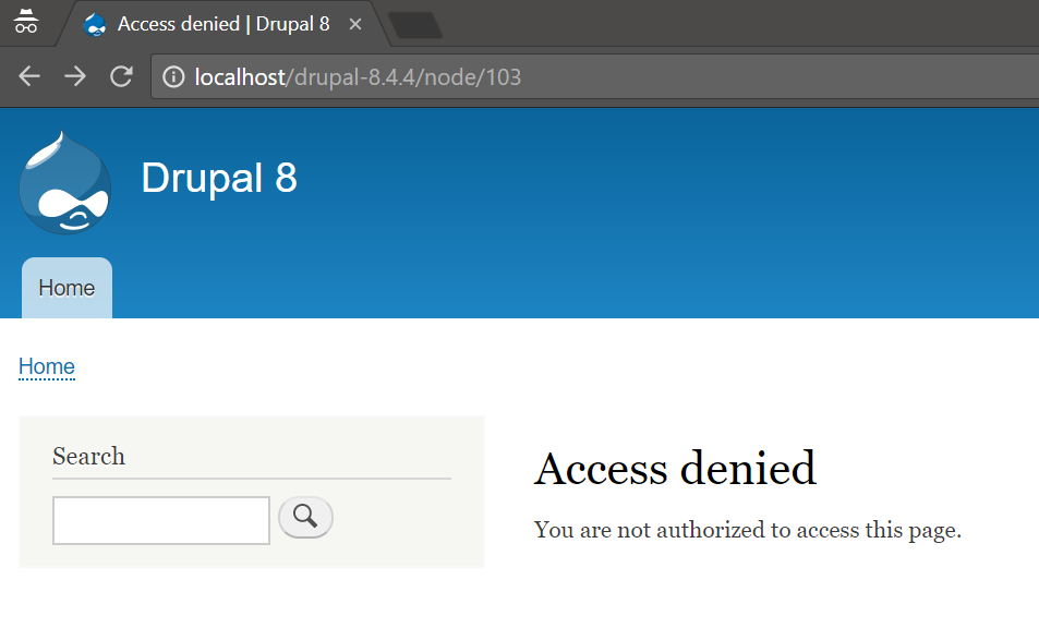 Access denied page shows up for everyone else except the author