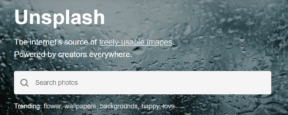 unsplash home page screenshot
