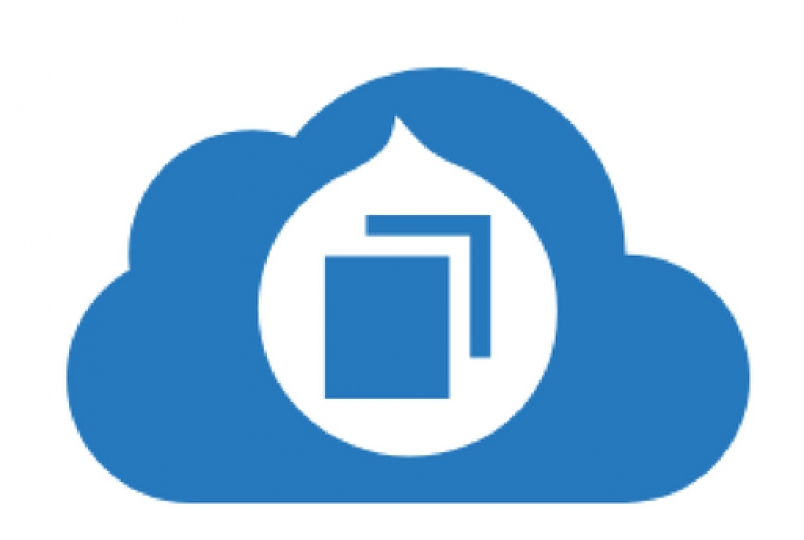 white blog banner with a blue cloud and files inside it