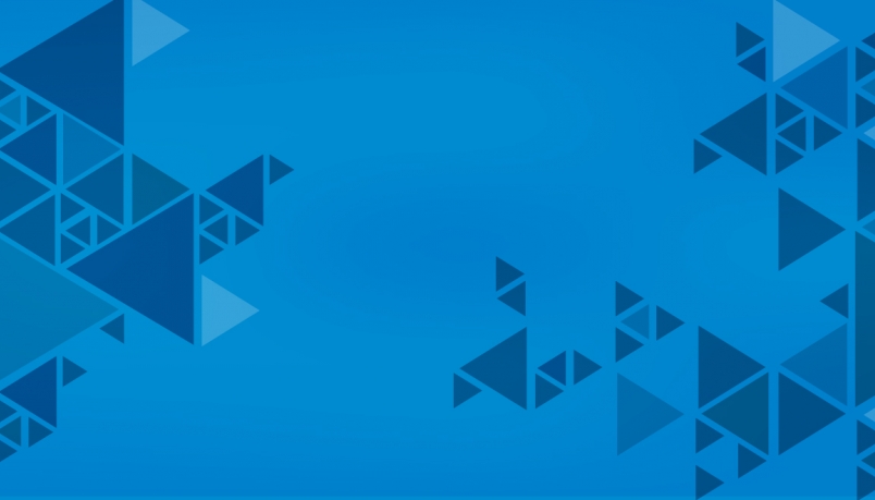 blue blog banner with blue triangles