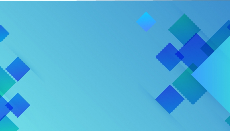 Blue blog banner with square design