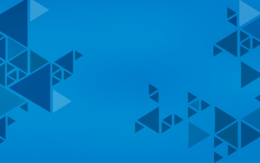 blue blog banner with blue triangles