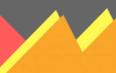 blog banner with yellow and red triangles