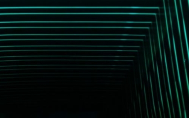 green lines in L shape against black background