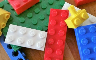 Several lego pieces can be seen. 