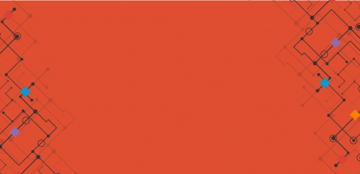 orange blog banner with design on the sides