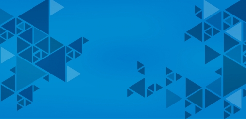 blue blog banner with triangular design