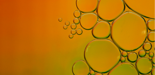 illustartion image showing few water bubbles originating from top right corner in a yellow background