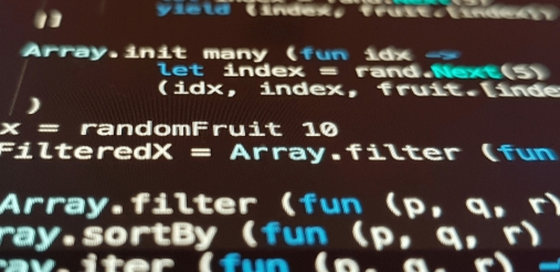 code snippets on laptop screen